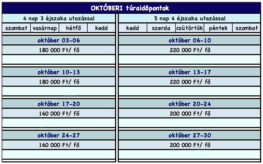 Júniusi túraidőpontok